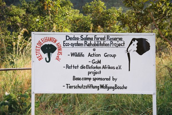 Das erste Camp der Wildlife Action Group im Dedza-Salima Waldreservat, bekannt als Namwili-Camp und unterstützt durch REA.